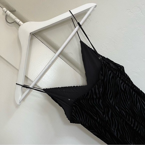 🤍 nwot | cami nyc | Raven Burnout Zebra Silk Midi Slipdress - Picture 3 of 9